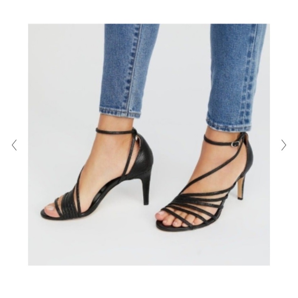 FREE PEOPLE Disco Fever Strappy Heels 39 9 Lizard